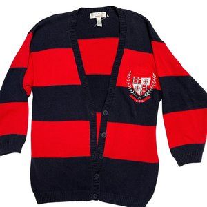 Vintage Preppy Collegiate striped cardigan